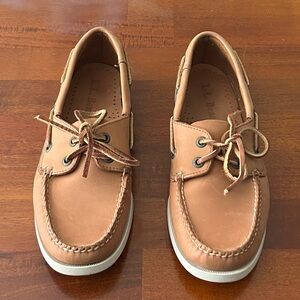 L.L. Bean Brown 2-Eye Leather Boat Deck Shoes Lace Up Moccasins Loafers